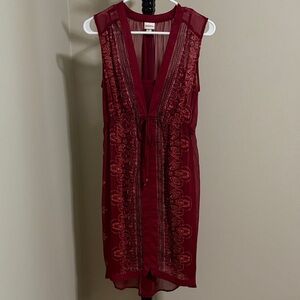 Merona Deep Red Sheer Dress